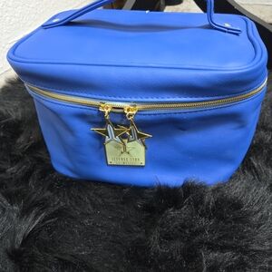 Jeffree Star Vibrant Blue Cosmetic Bag with Gold Star Accents